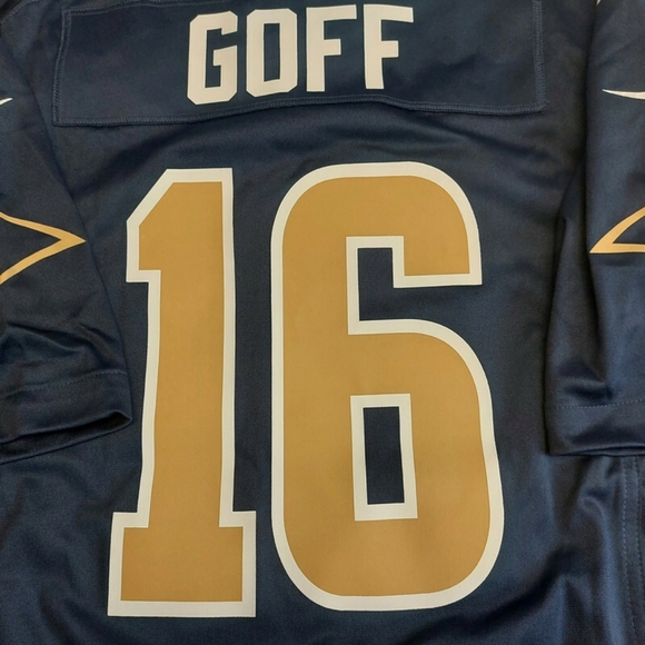 Nike Los Angeles Rams Jersey Mens Size S Jared Goff #16 On Field Blue - Picture 5 of 7